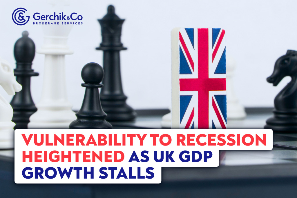 Vulnerability to Recession Heightened as UK GDP Growth Stalls